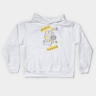 Work Hard Bunny Kids Hoodie